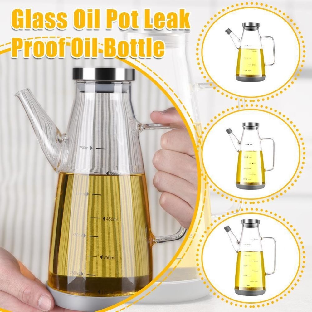 Food Storage Glass Containers Large - جديد الغذاء الصف موزع الزيت زجاجة