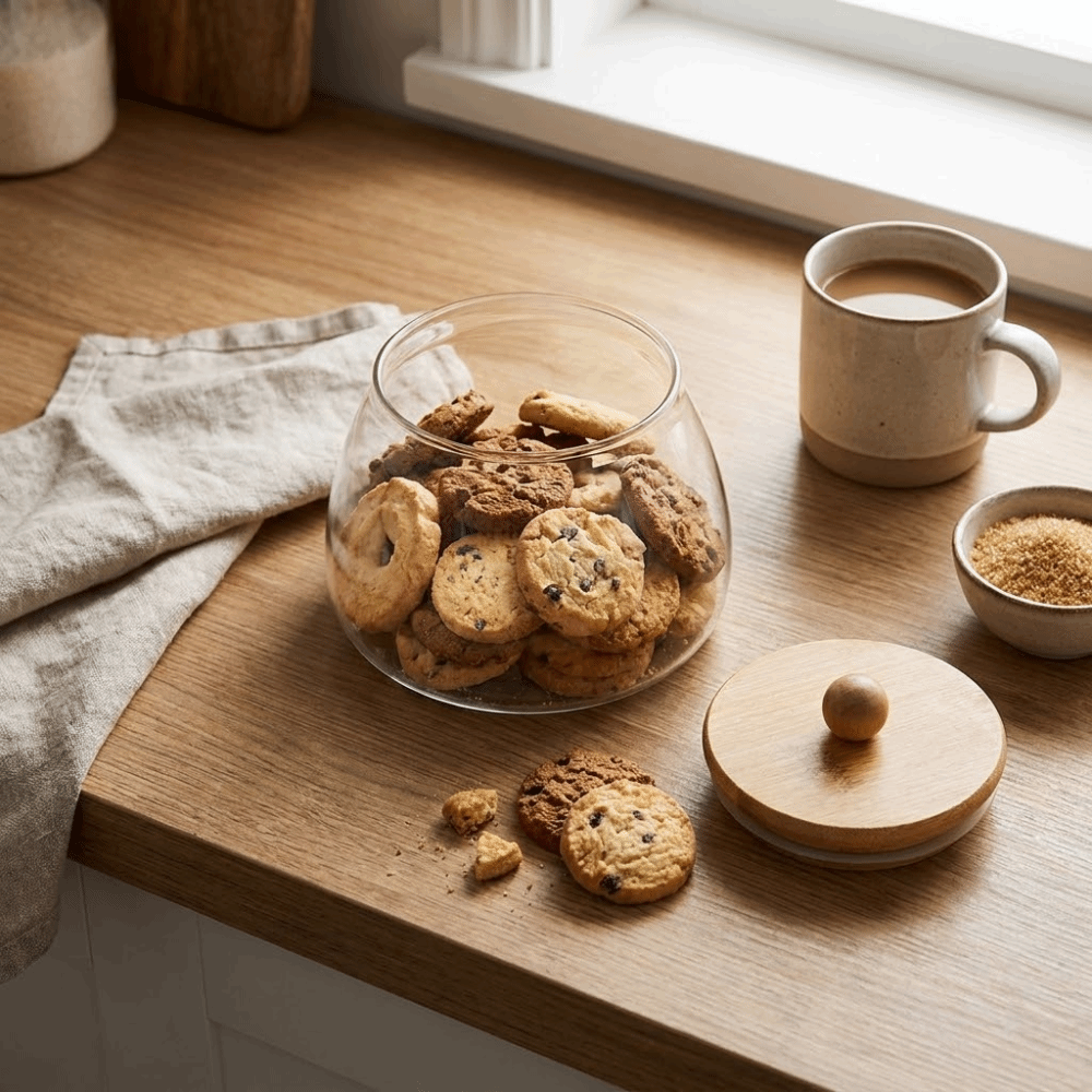 Food Storage Glass Containers Large - حاويات زجاجية شفافة محكمة الإغلاق بسعة