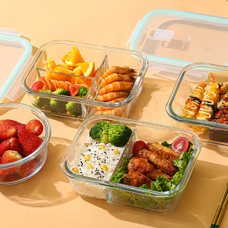 Food Storage Box Set - صندوق زجاجي لحفظ الطعام، مصنوع من