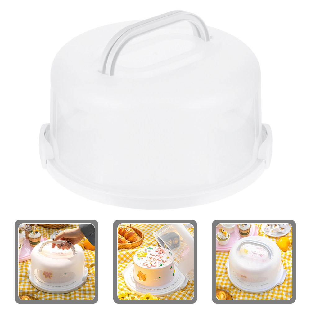 Food Storage Box Plastic - صندوق تخزين الكيك دائري الشكل مقاس