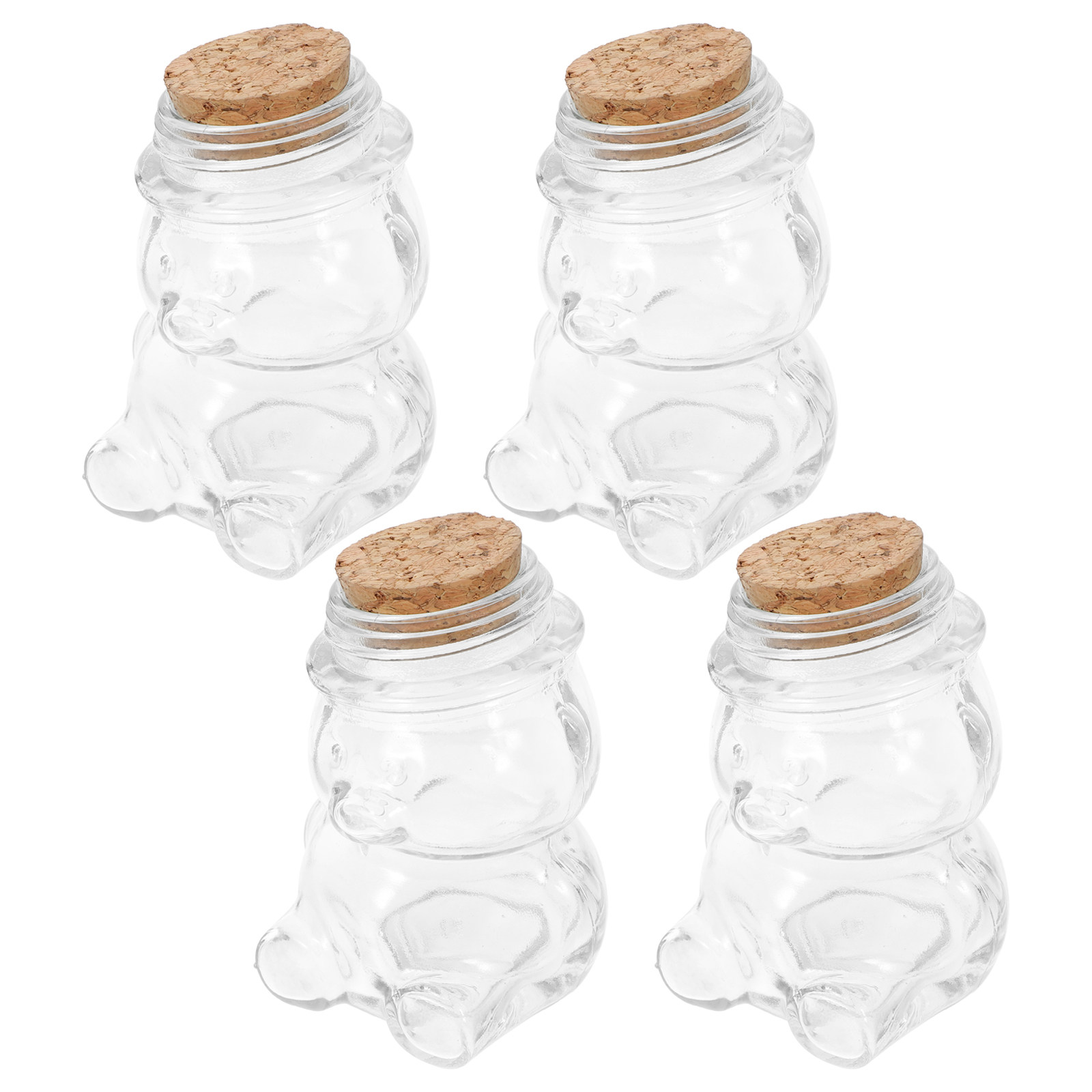 Food Storage Jar Set - طقم من 4 أوعية زجاجية شفافة