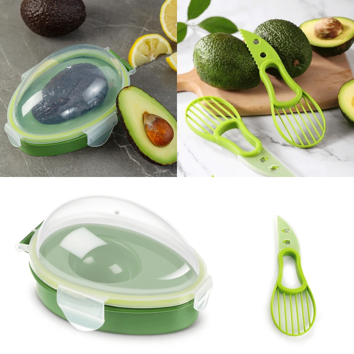 Food Storage Jar Set - صندوق تخزين الأفوكادو قابل لإعادة الاستخدام،