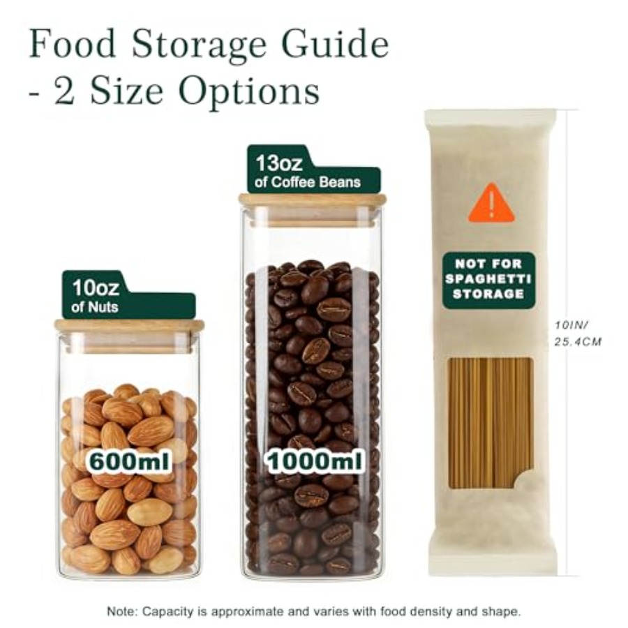 مجموعة من 12 وعاء تخزين زجاجي  - مراجعة Food Storage Square Containers وسعره