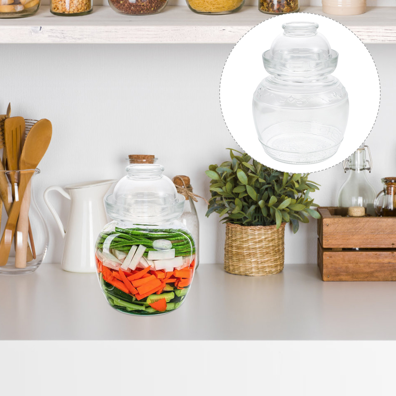 وعاء زجاجي فاخر لحفظ المخللات  - مراجعة Food Storage Glass Containers Large وسعره