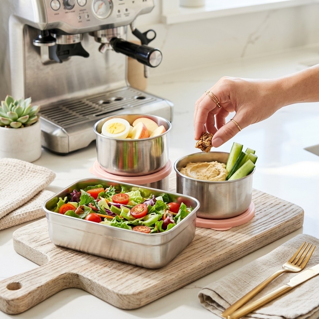 صندوق غداء آمن للميكروويف من ا - مراجعة Food Storage Jar Set وسعره