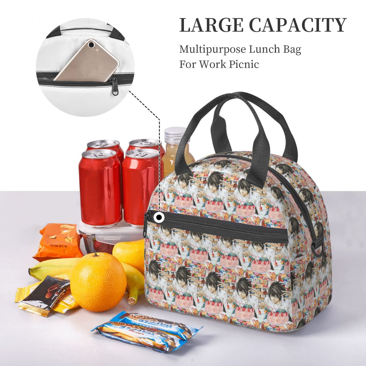 حقيبة غداء معزولة بتصميم أنمي  - مراجعة Food Storage Notes وسعره