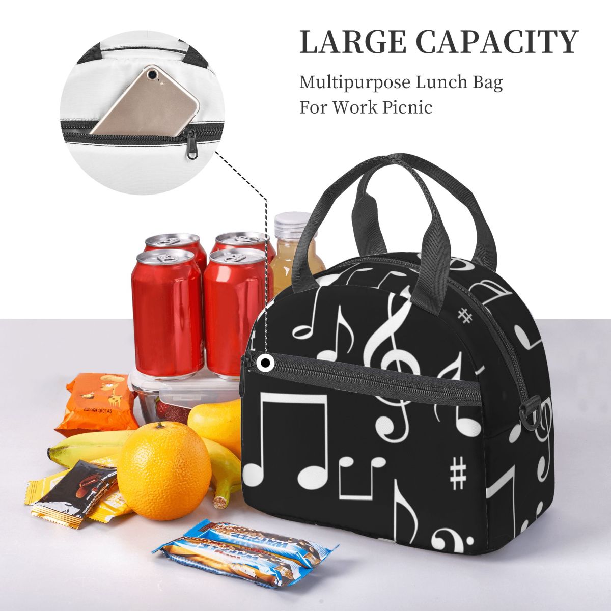 حقيبة غداء معزولة بتصميم نوتات - مراجعة Food Storage Notes وسعره