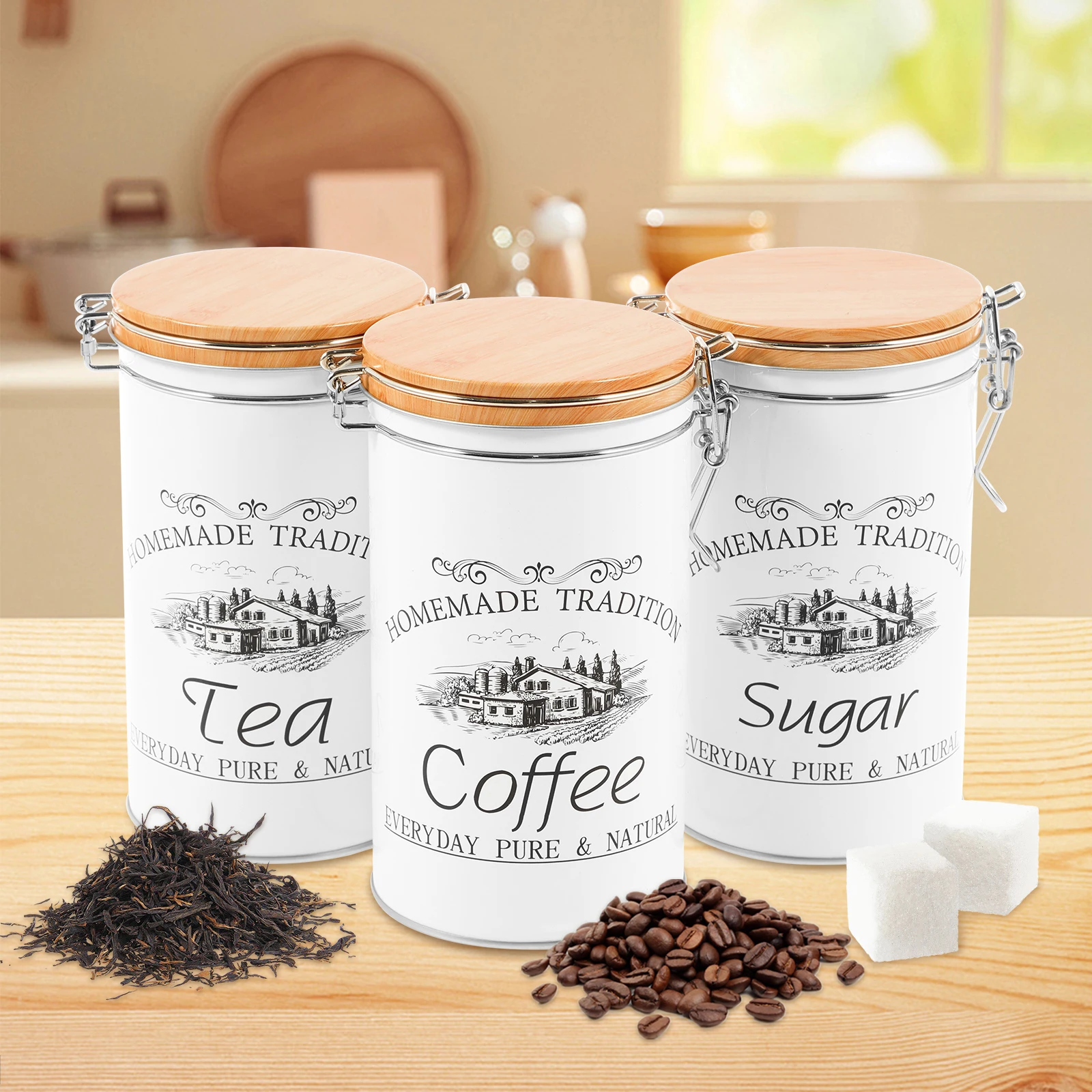 3 قطعة/المجموعة الشاي القهوة ا - مراجعة Food Storage Jar Set وسعره