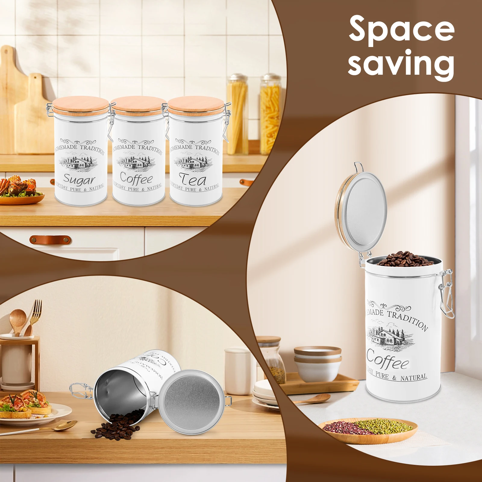 3 قطعة/المجموعة الشاي القهوة ا - مراجعة Food Storage Jar Set وسعره