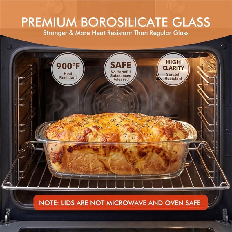 A25F-2-Pack صينية خبز زجاجية ك - مراجعة Food Storage Glass Containers Large وسعره