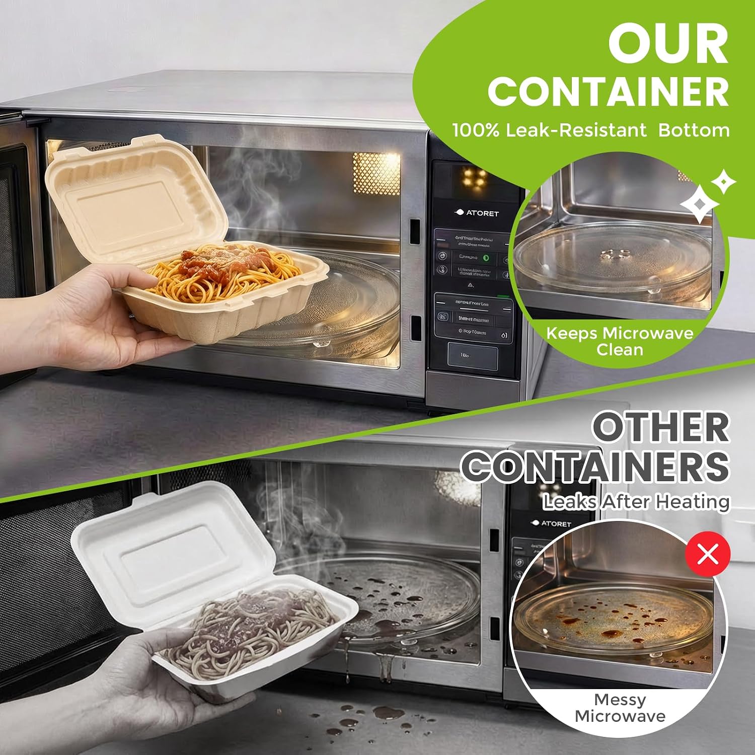 50 عبوة من حاويات الطعام القاب - مراجعة Food Storage Oven Safe وسعره
