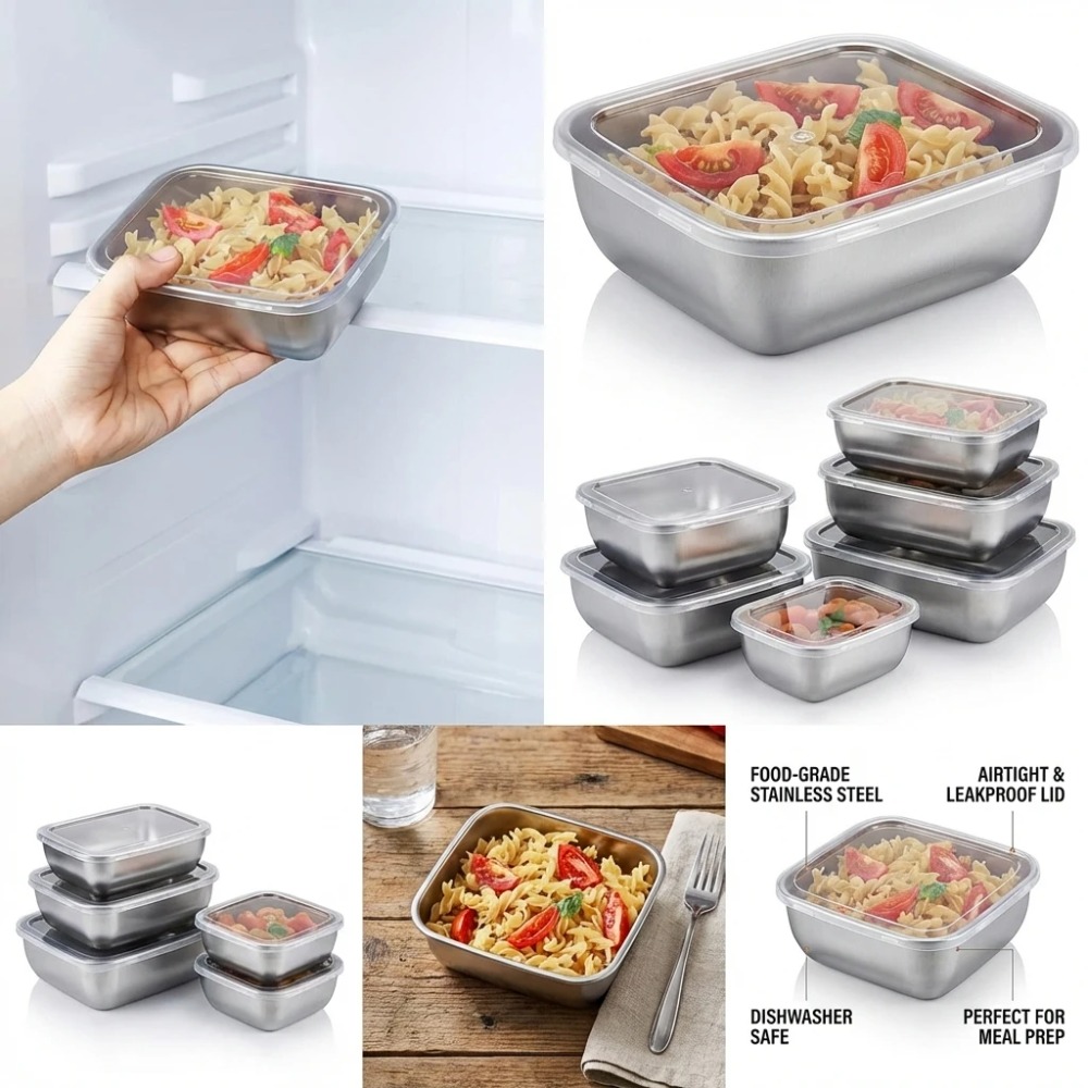 6 قطع من حاويات تخزين الطعام ا - مراجعة Food Storage Box Set وسعره