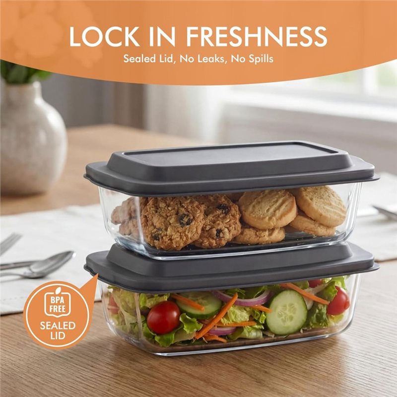صينية خبز زجاجية من FYBL، عبوة - مراجعة Food Storage Glass Containers Large وسعره