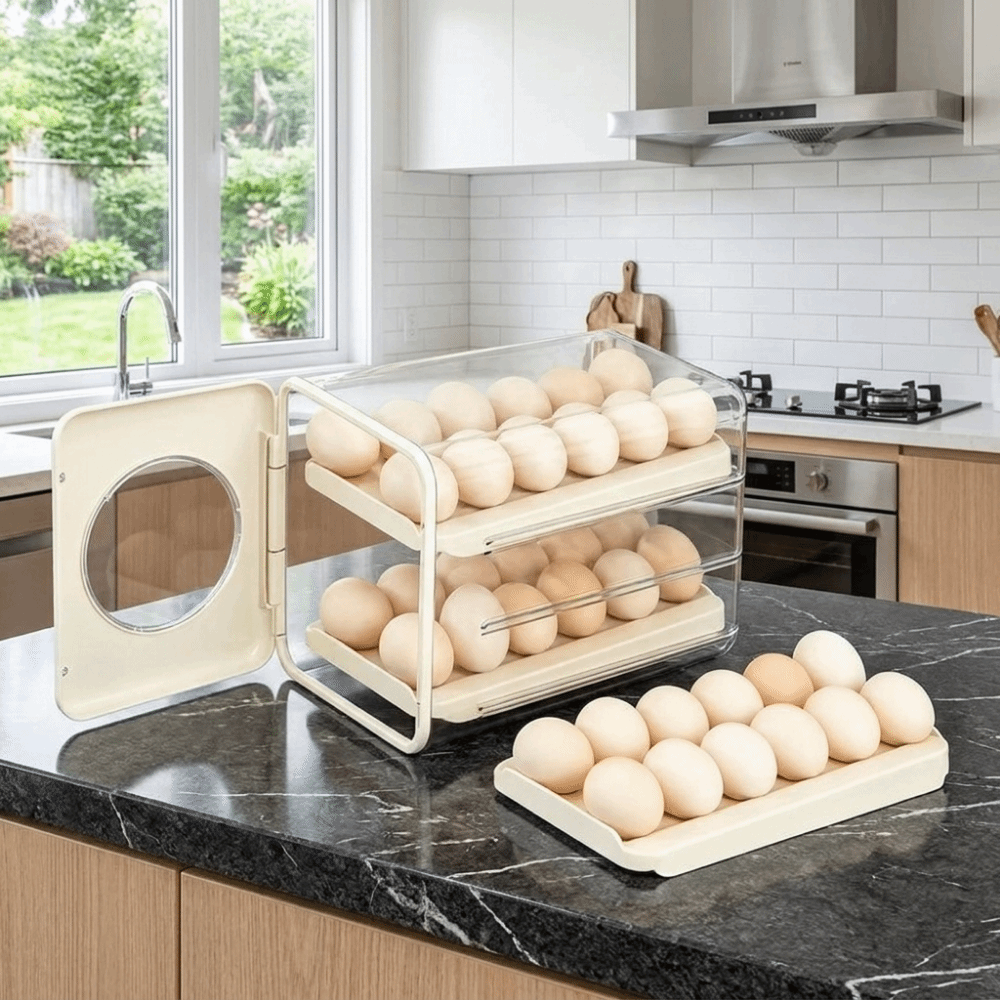صندوق تخزين البيض العملي ثلاثي - مراجعة Food Storage Practices وسعره