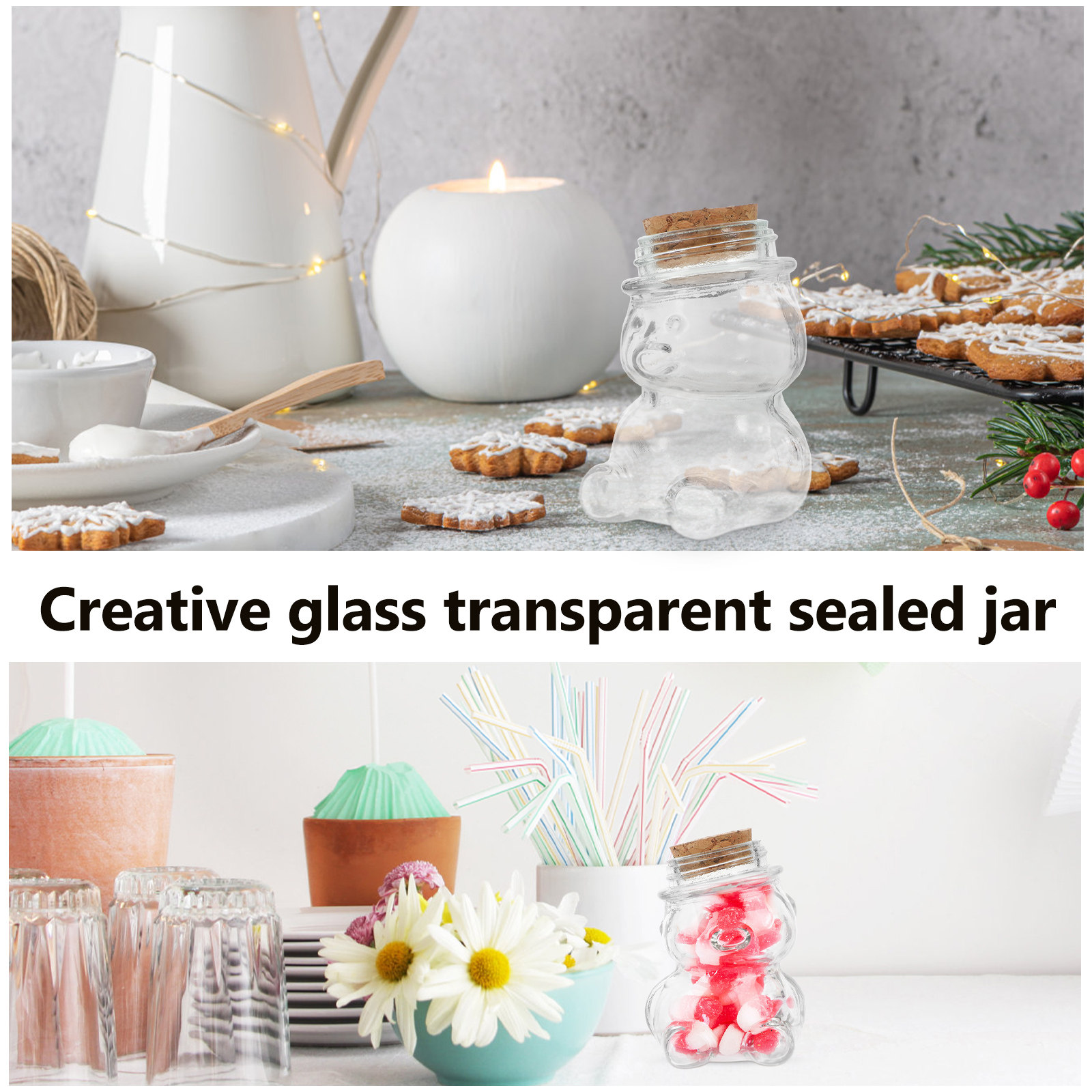 طقم من 4 أوعية زجاجية شفافة مح - مراجعة Food Storage Jar Set وسعره